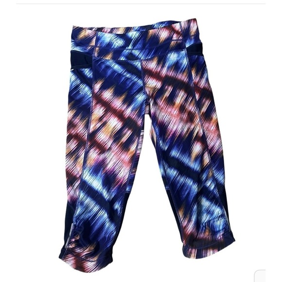 Athleta Muti Colored Cropped Capri Workout Leggings Size Medium - Picture 2 of 6